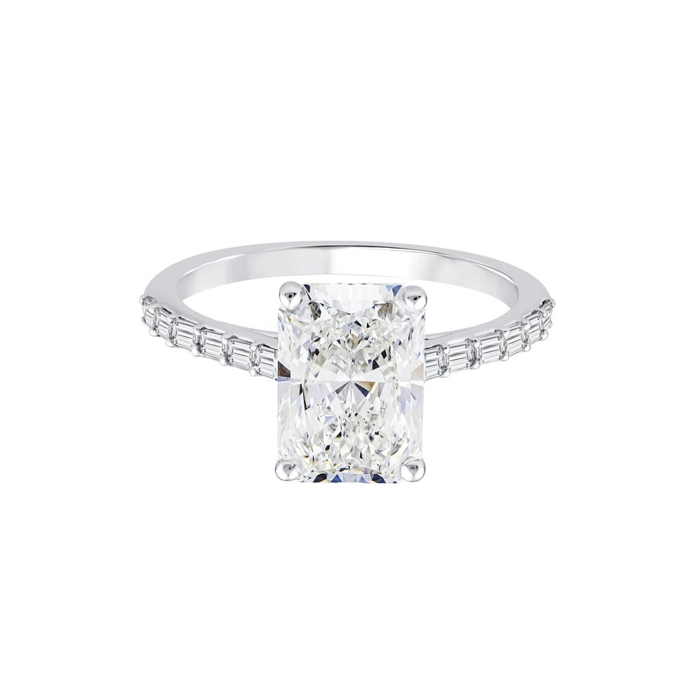 Lab Grown Radiant Diamond Engagement Ring in 14K White Gold (3 1/3 ct. tw.) – Image 1 of 3