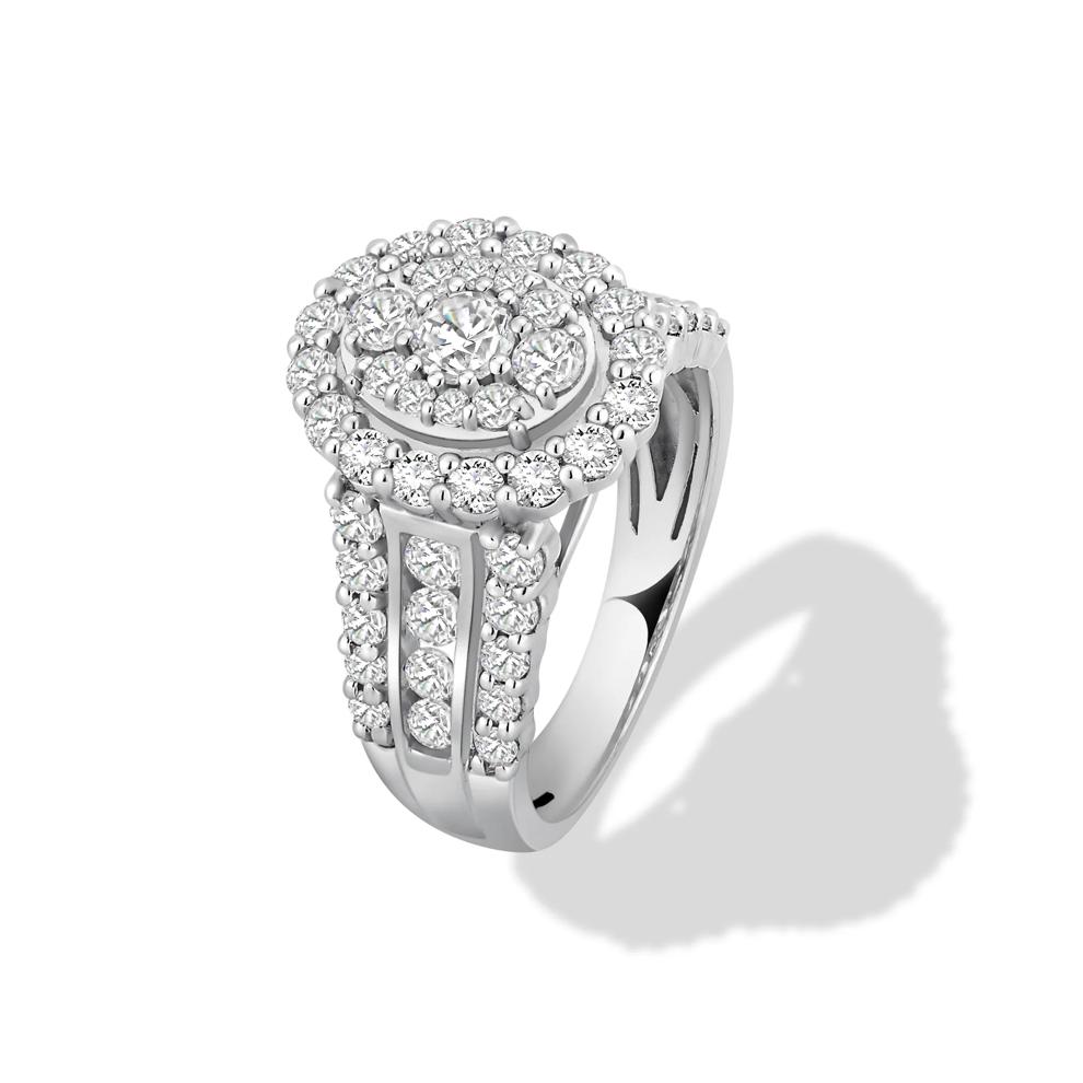 Diamond Oval Multi-Row Composite Ring in 10K White Gold (2 ct. tw.) – Image 4 of 4