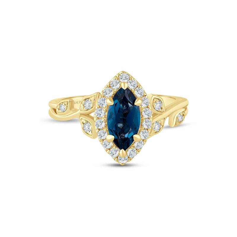 Bailey London Blue Topaz and Lab Grown Diamond Engagement Ring in 14K Yellow Gold &#40;1/3 ct. tw.&#41; – Image 1 of 3