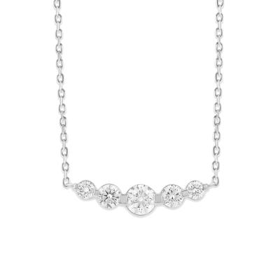 Lab Grown Diamond Five-Stone Frontal Necklace in 10K White Gold (1 3/4 ct. tw.)
