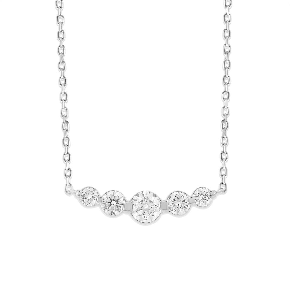 Lab Grown Diamond Five-Stone Frontal Necklace in 10K White Gold (1 3/4 ct. tw.) – Image 1 of 4