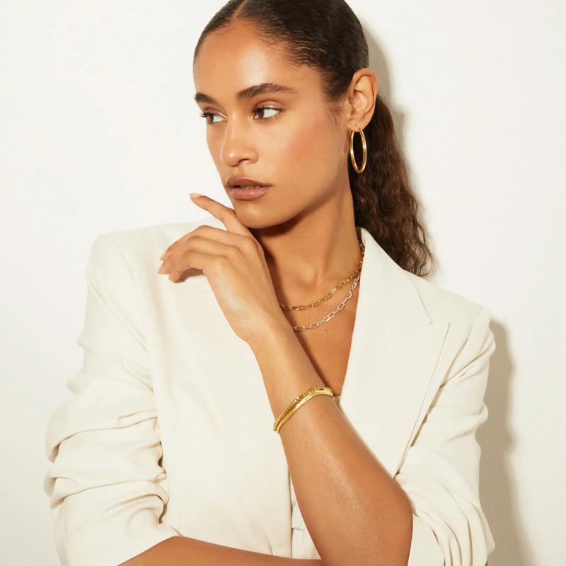 Hoop Earrings in Vermeil, 47MM – Image 4 of 7