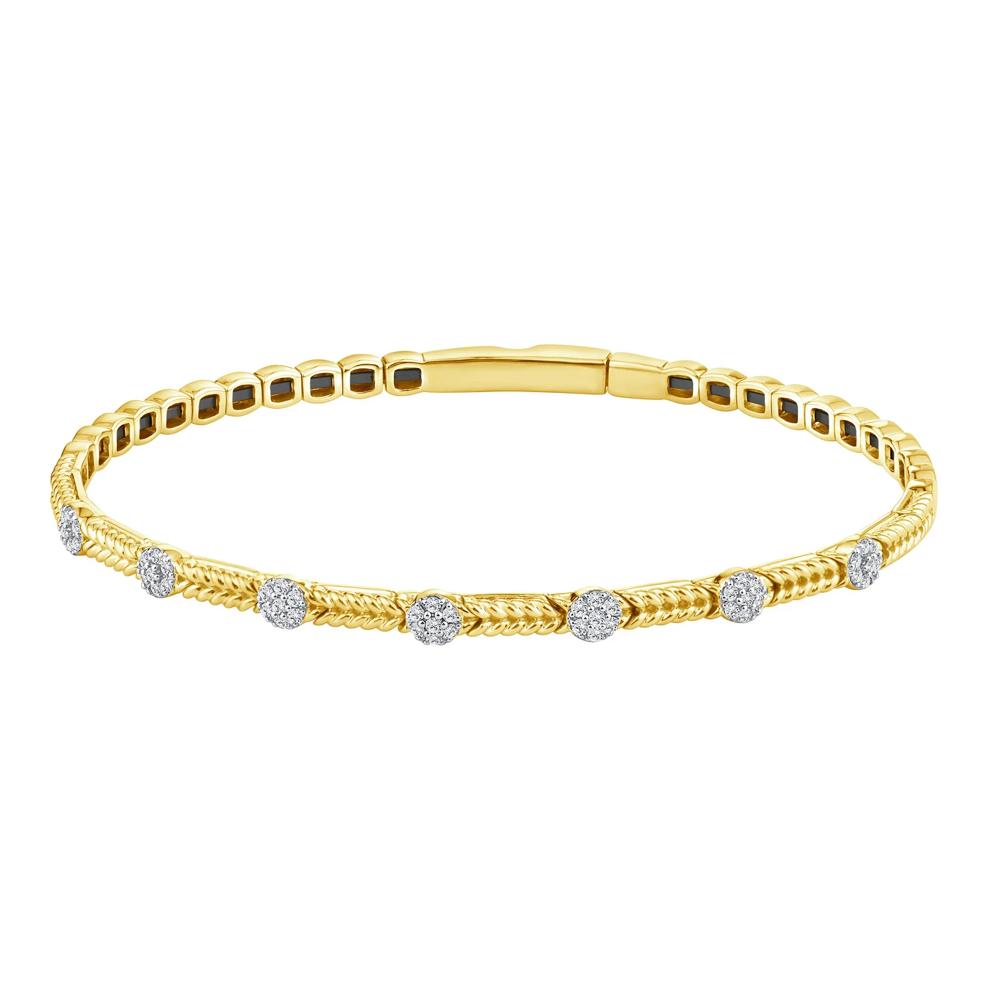 Dimond Flexible Bangle Bracelet in 10K Yellow Gold (1/3 ct. tw.) – Image 1 of 3
