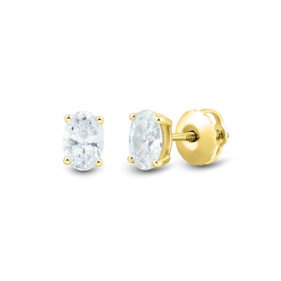 Lab Grown Diamond Oval-Shaped Four-Prong Studs