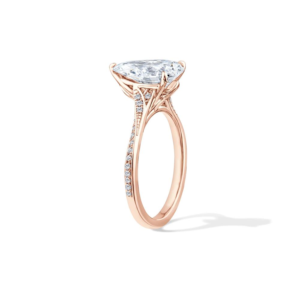 Lab Grown Diamond Pear-Shaped Engagement Ring in 18K Rose Gold (2 3/4 ct. tw.) – Image 3 of 4