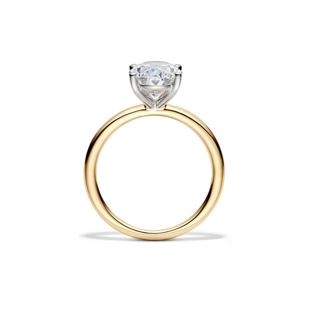Lab Grown Diamond Oval Solitaire in 14K Yellow and White Gold (3 ct.) – Image 2 of 4