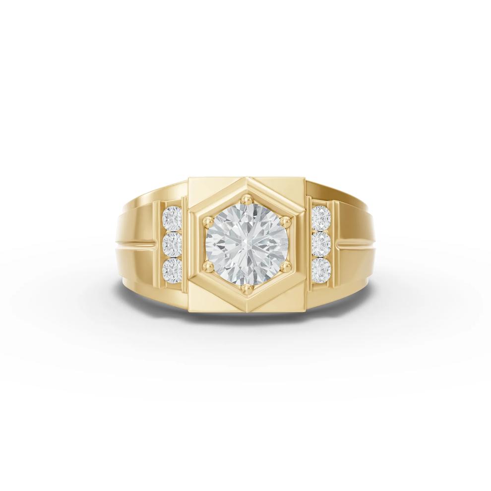 Men's Lab Grown Diamond Ring in 10K Yellow Gold (1 1/7 ct. tw.) – Image 1 of 4