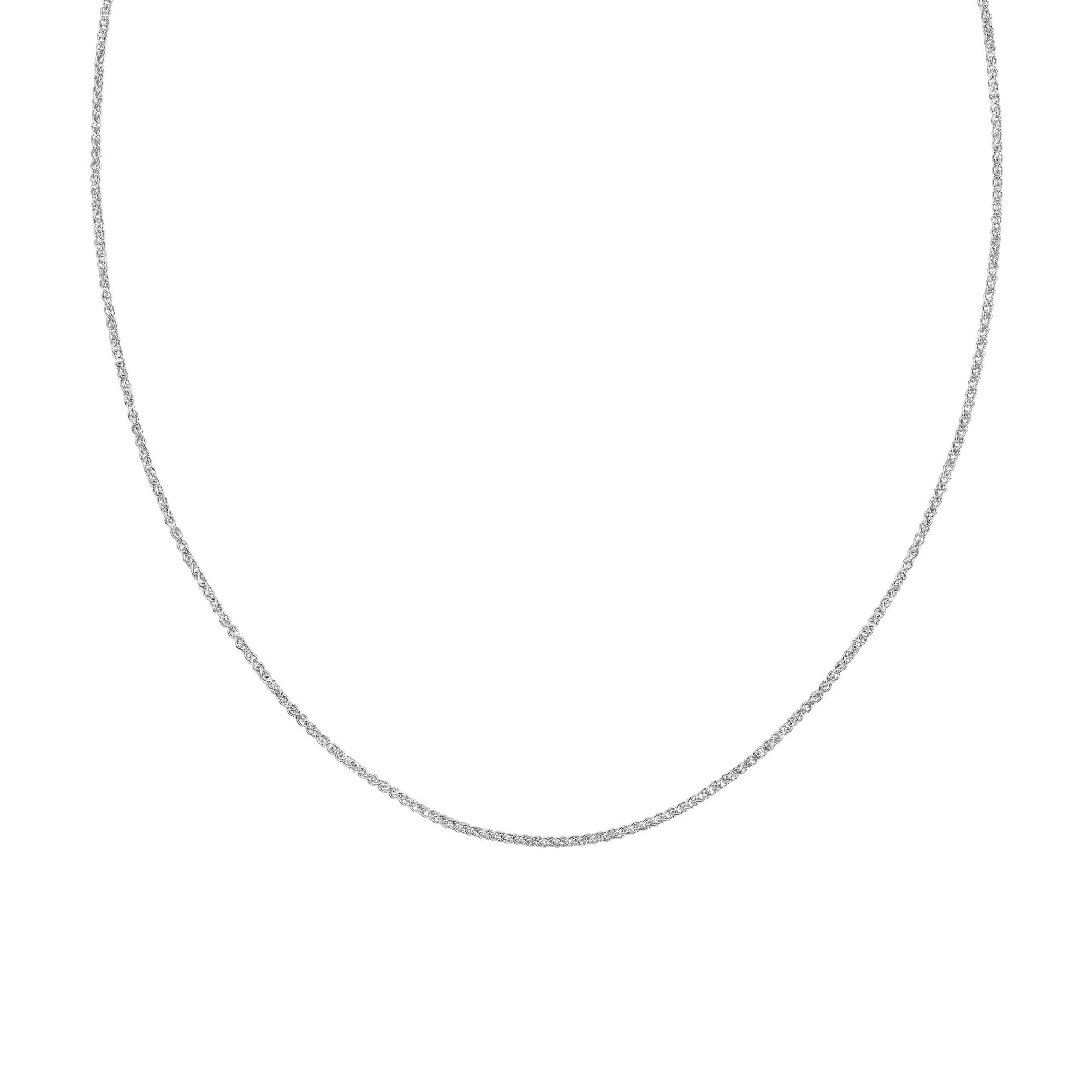 Wheat Chain in Rhodium Finish Sterling Silver