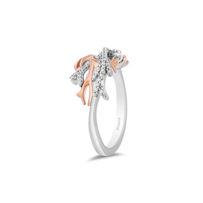 Ariel Diamond Coral Ring in Sterling Silver and 10K Rose Gold &#40;1/10 ct. tw.&#41; – Image 3 of 4