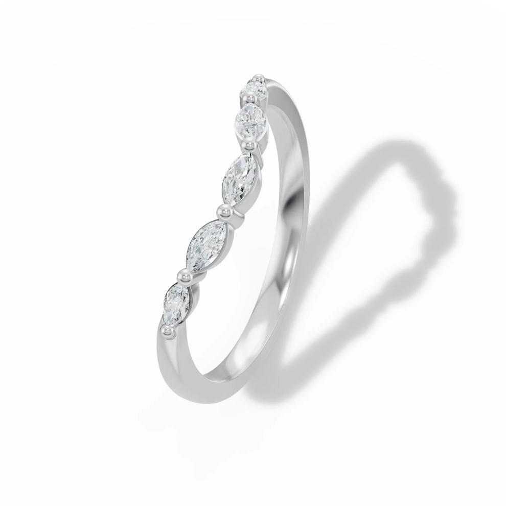 Lab Grown Diamond Contour Band in 14K White Gold (1/5 ct. tw.) – Image 4 of 4