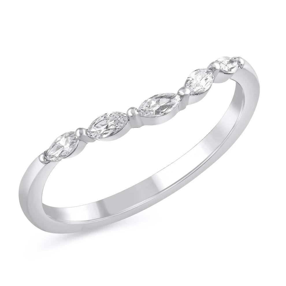 Lab Grown Diamond Contour Band in 14K White Gold (1/5 ct. tw.) – Image 4 of 4
