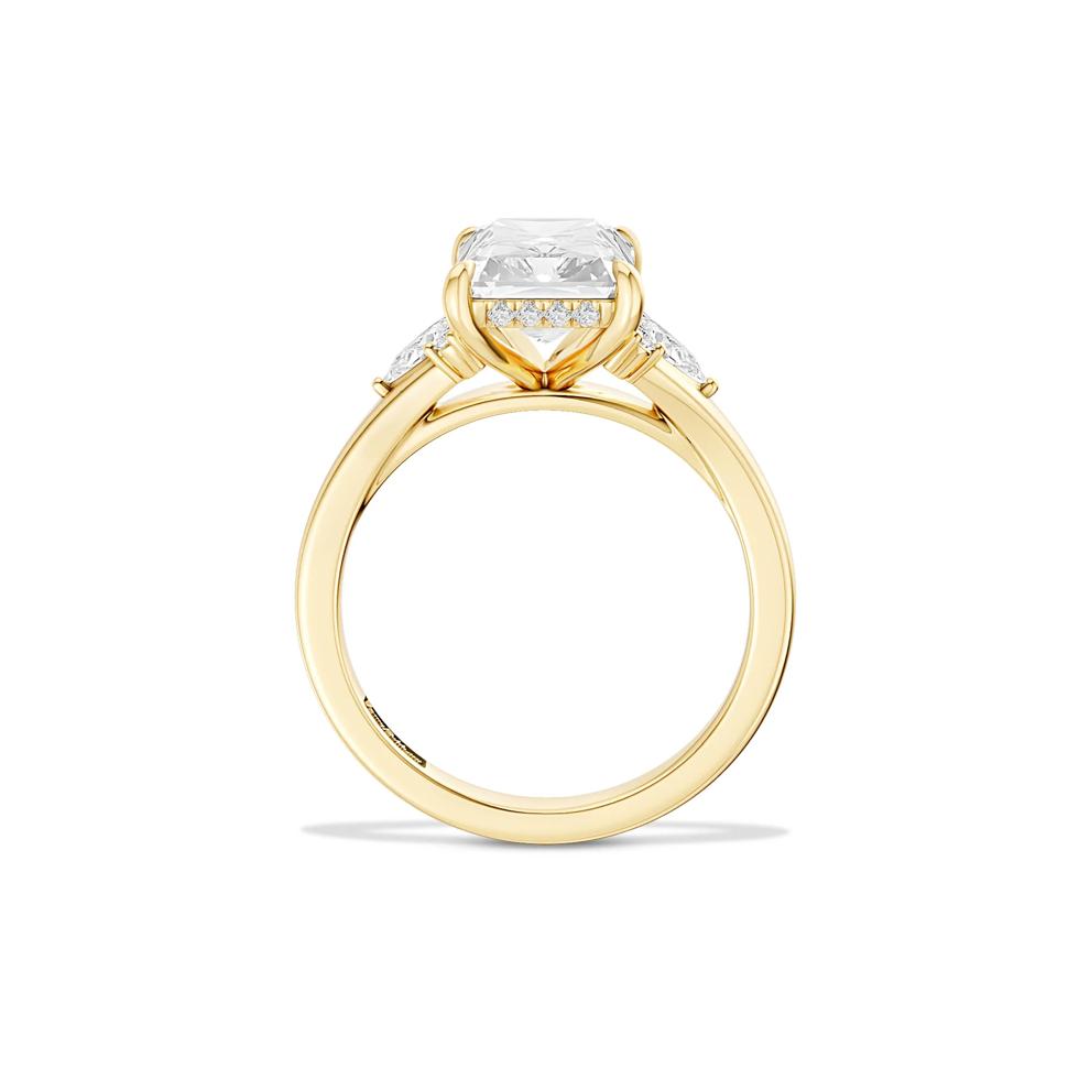 Kenzy Lab Grown Diamond Radiant Center Engagement Ring in 18K Yellow Gold (3 3/8 ct. tw.) – Image 2 of 4