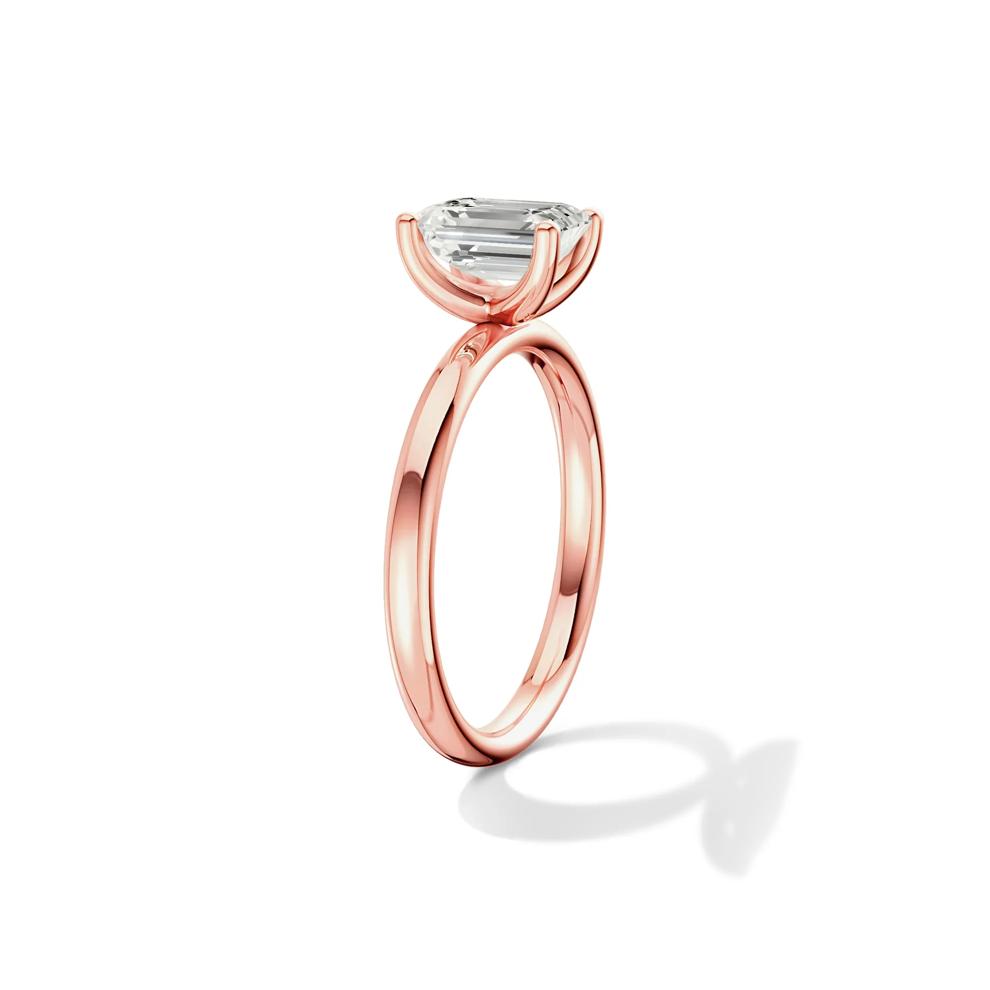 Diamond Emerald-Cut Solitaire Engagement Ring in 14K Rose &amp; White Gold (1 ct.) – Image 3 of 4