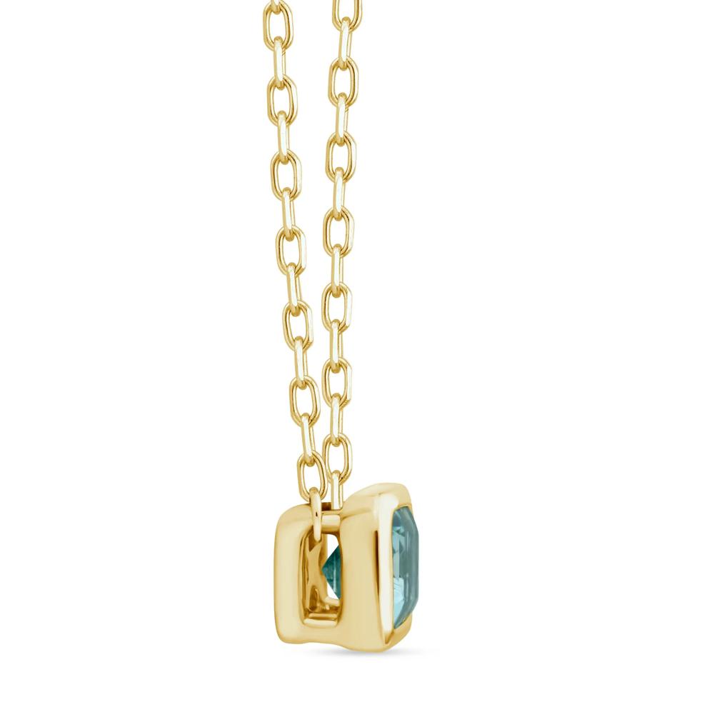 Emerald-Cut Aquamarine Necklace in 10K Yellow Gold – Image 2 of 4