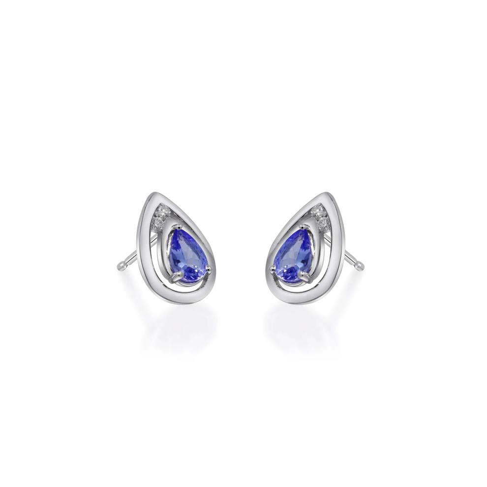 Tanzanite and Diamond Accent Earrings in Sterling Silver – Image 3 of 3