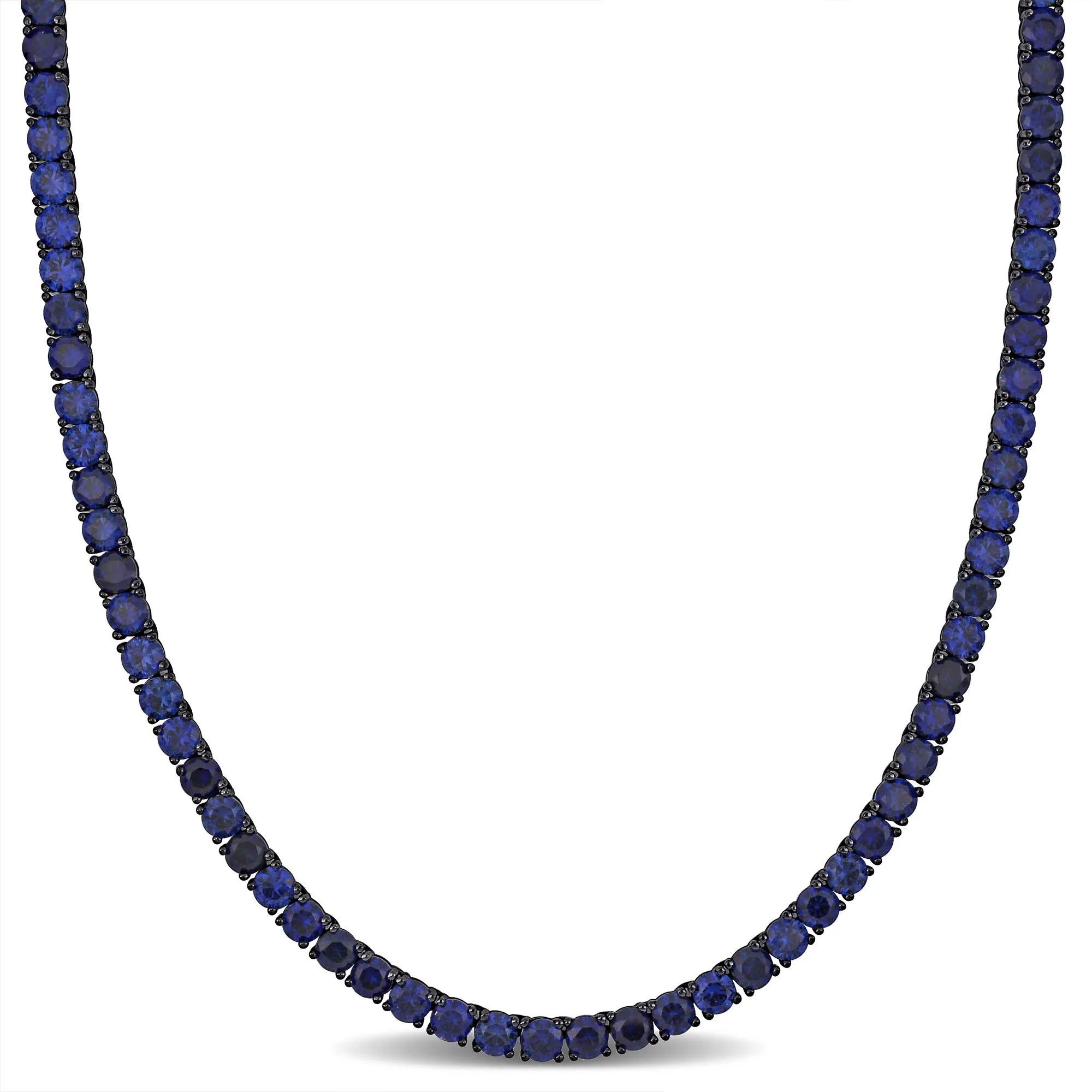Lab-Created Blue Sapphire Tennis Necklace