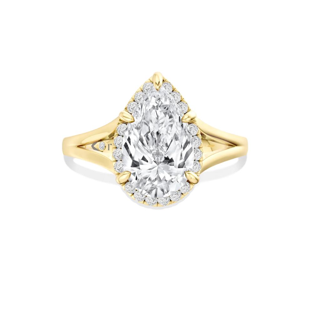 Arlo Lab Grown Diamond Pear-Shaped Center Engagement Ring in 14K Yellow Gold (2 5/8 ct. tw.) – Image 1 of 4