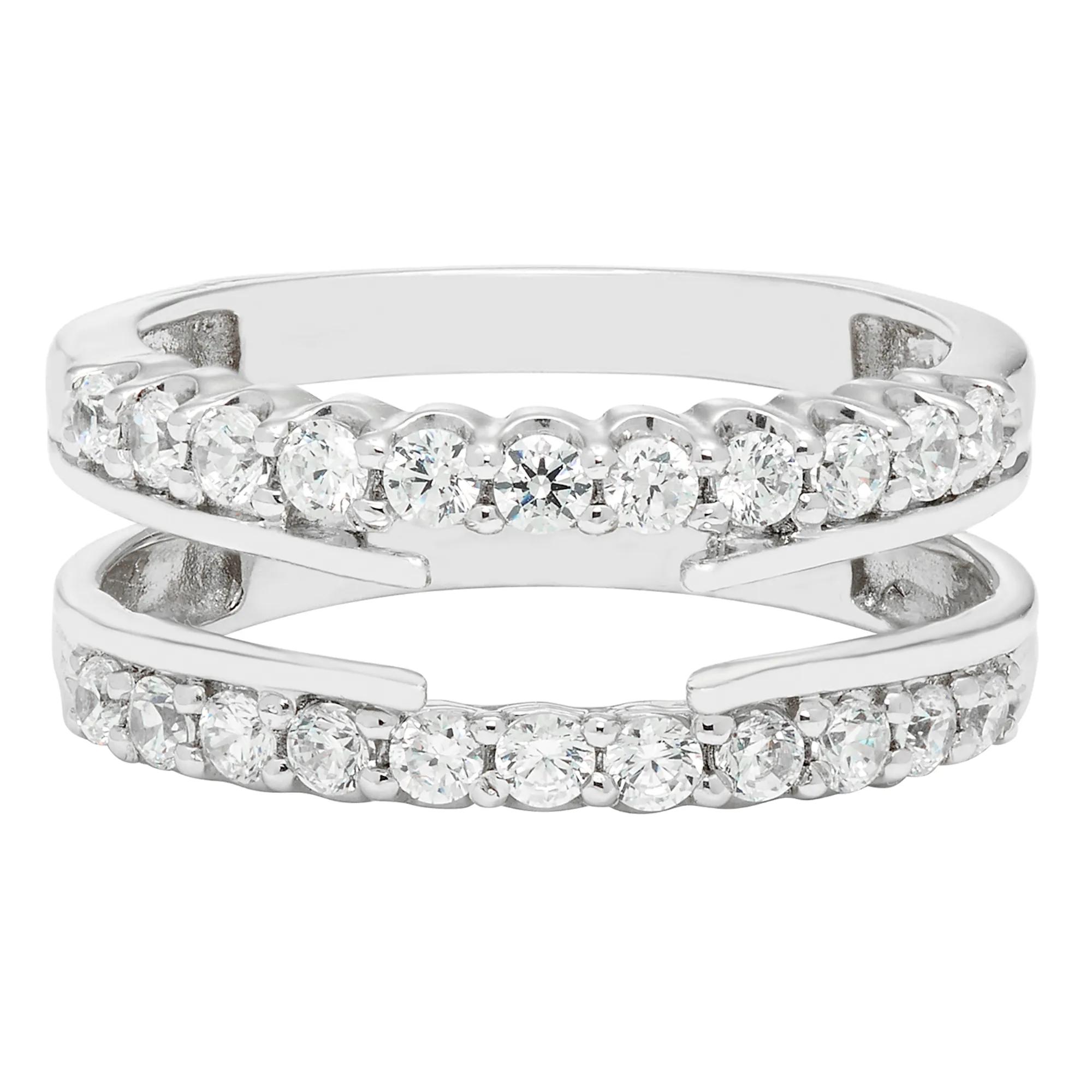 14K White Gold Diamond Ring Insert | 22 Brilliant Cut Diamonds