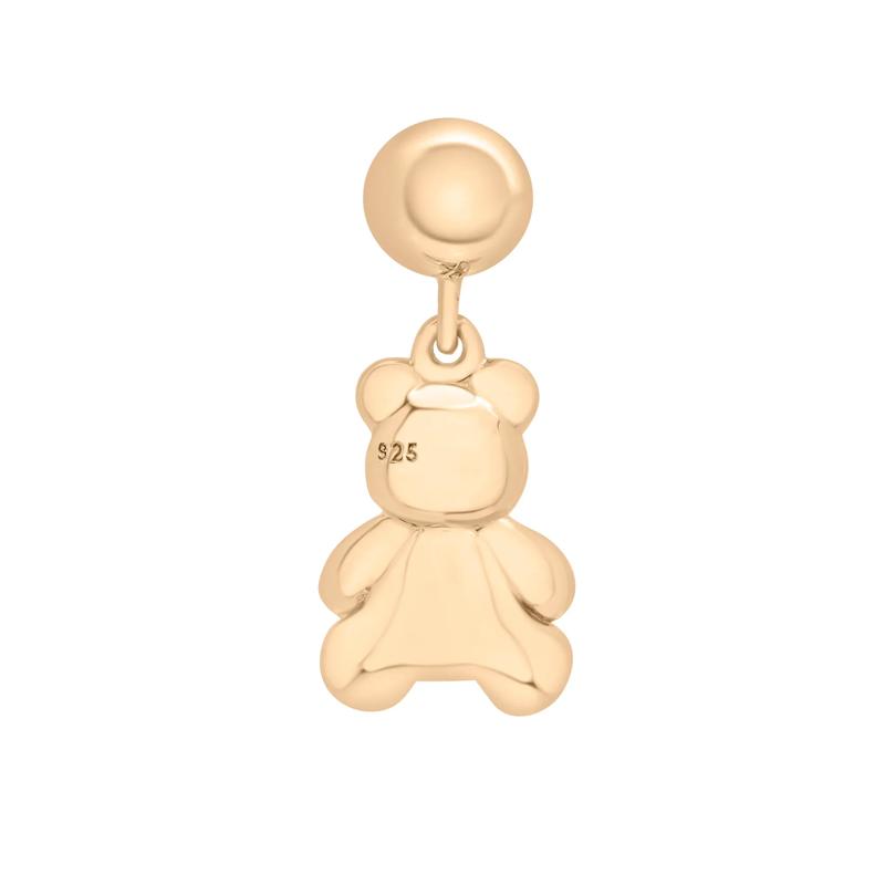 Diamond Accent Teddy Bear Bead Charm in Vermeil – Image 3 of 3