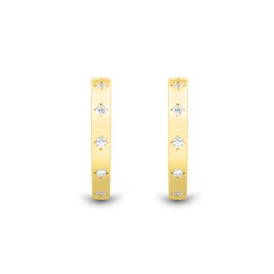 Lab Grown Diamond Five-Stone Hoop Earrings in Vermeil, 20MM (1/4 ct. tw.)