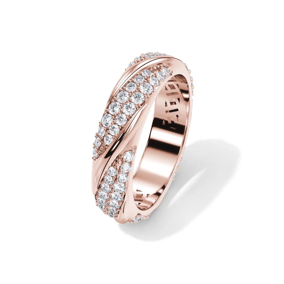 Diamond High Polish Twisted Eternity Band in 14K Rose Gold (7/8 ct. tw.) – Image 4 of 4