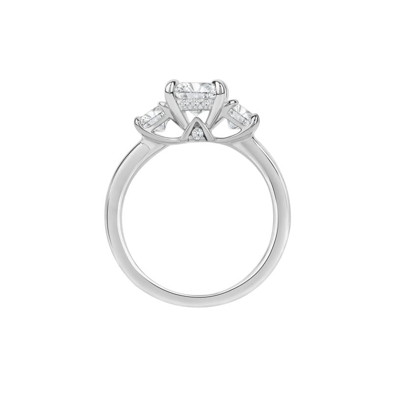 Scottie Lab Grown Diamond Radiant-Cut Three-Stone Engagement Ring in 14K White Gold &#40;3 ct. tw.&#41; – Image 2 of 5