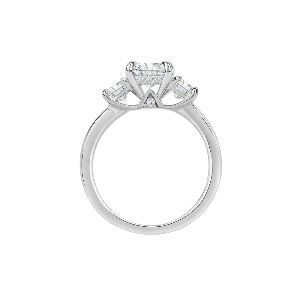 Scottie Lab Grown Diamond Radiant-Cut Three-Stone Engagement Ring in 14K White Gold (3 ct. tw.) – Image 2 of 5
