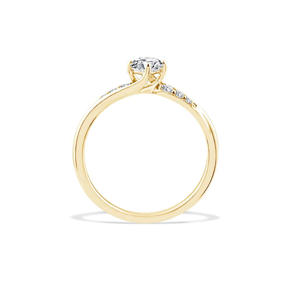 Lab Grown Diamond Round Center Promise Ring in 10K Yellow Gold (1/2 ct. tw.) – Image 2 of 4