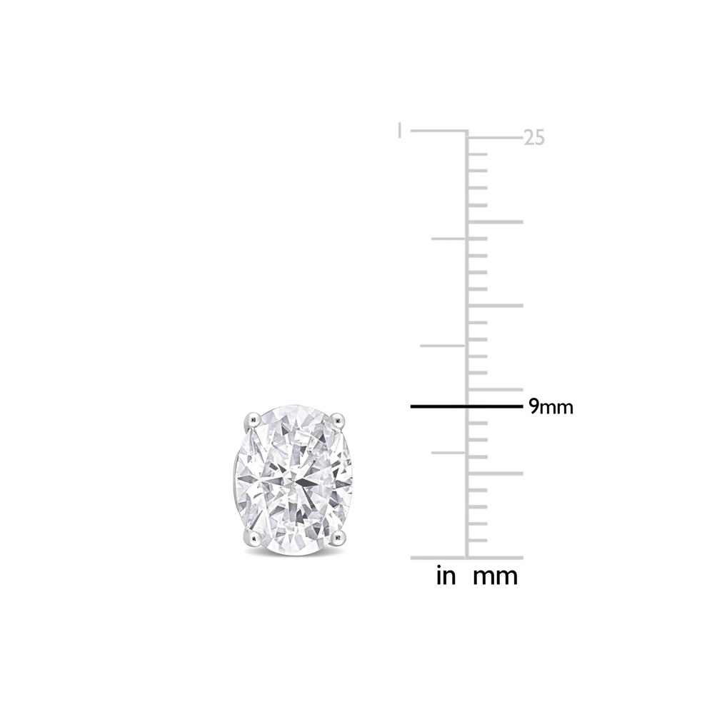 Lab-Created Moissanite Oval Solitaire Stud Earrings in Sterling Silver (4 ct. dew) – Image 4 of 5