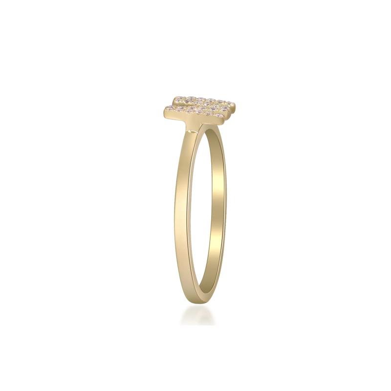 Diamond Accent "M" Initial Ring in 10K Yellow Gold – Image 3 of 5