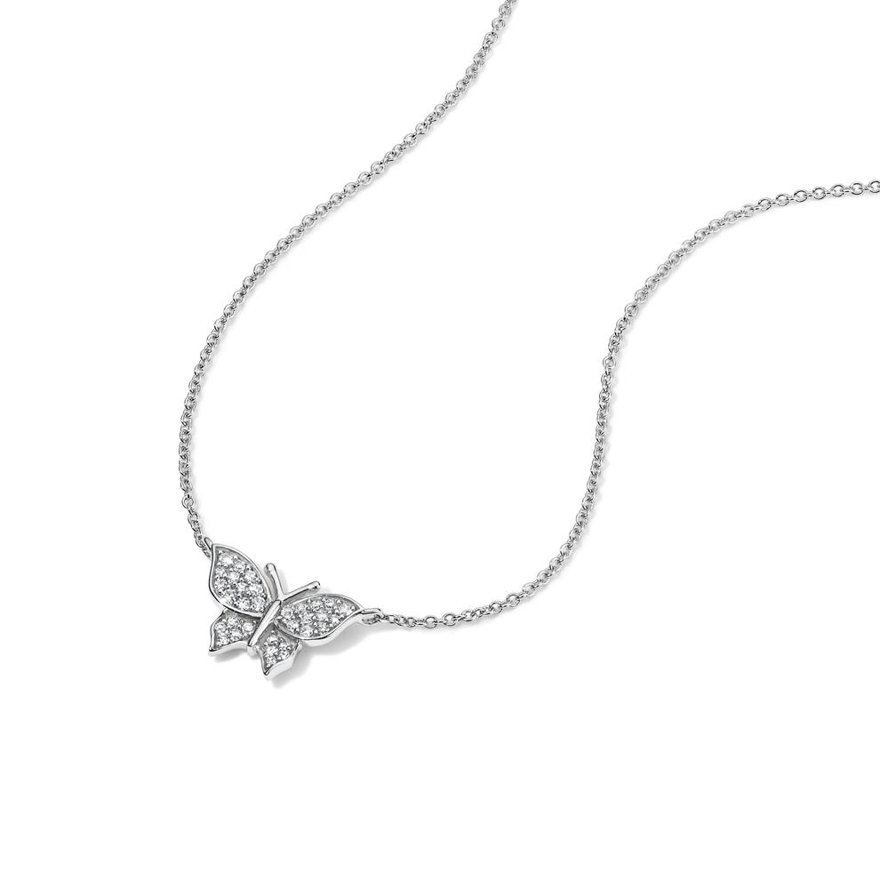 Diamond Butterfly Pendant  in 10K White Gold (1/10 ct. tw.) – Image 4 of 4
