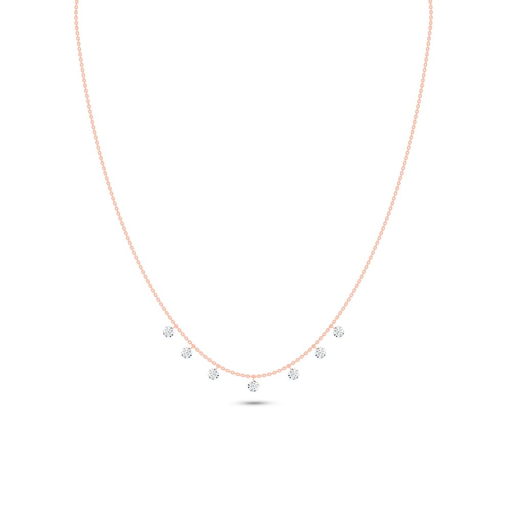 Lab Grown Diamond Pierced Station Necklace in 14K Rose Gold (1 1/2 ct. tw.) – Image 1 of 4