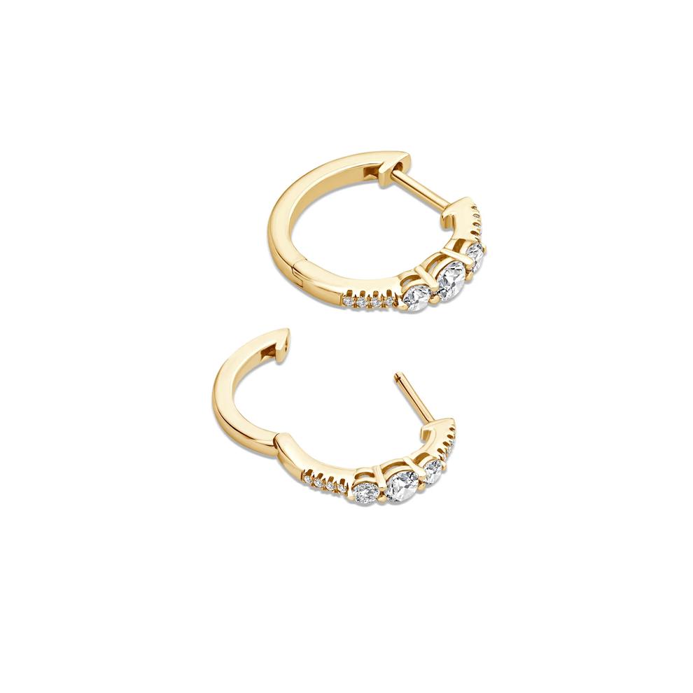 Diamond Hoop Earrings in 10K Yellow Gold (5/8 ct. tw.) – Image 2 of 3
