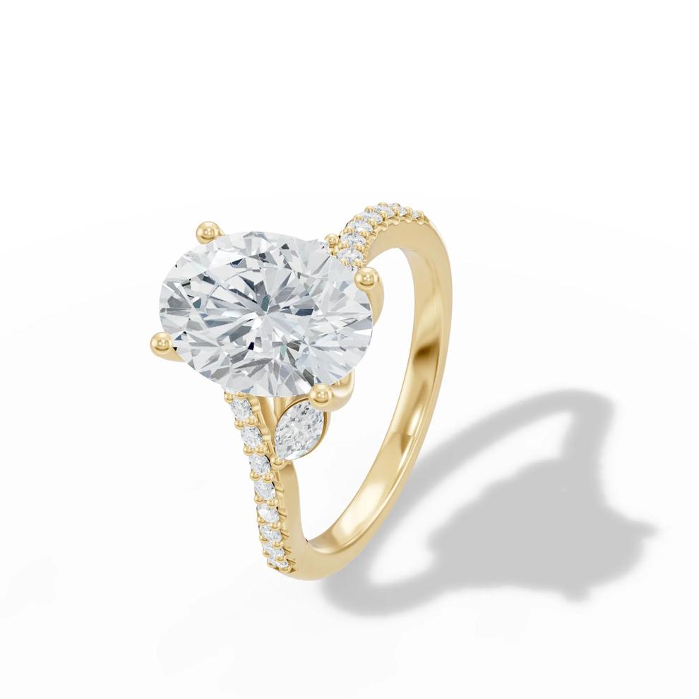 Lab Grown Diamond Oval Engagement Ring in 14K Yellow Gold (3 1/3 ct. tw.) – Image 4 of 4