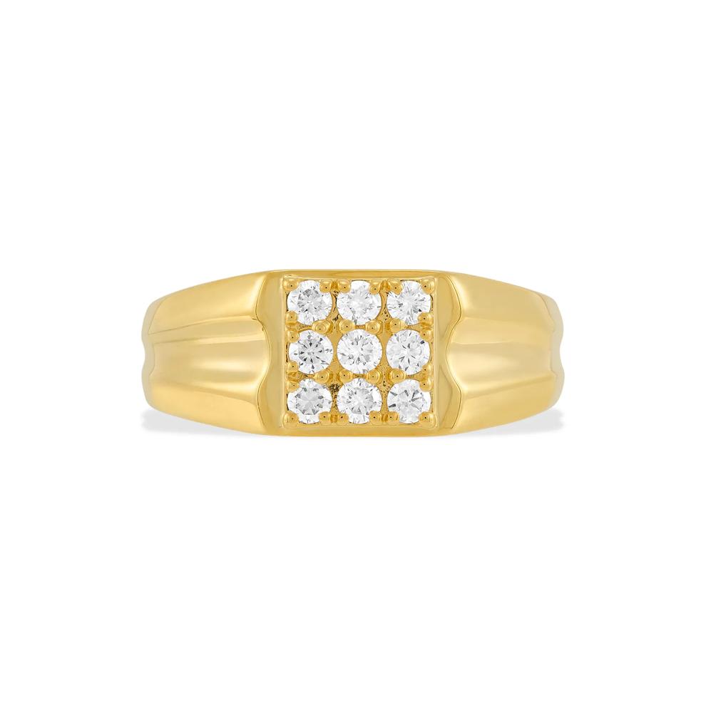 Men's Diamond Cluster Ring in 10K Yellow Gold (1/2 ct. tw.) – Image 1 of 4