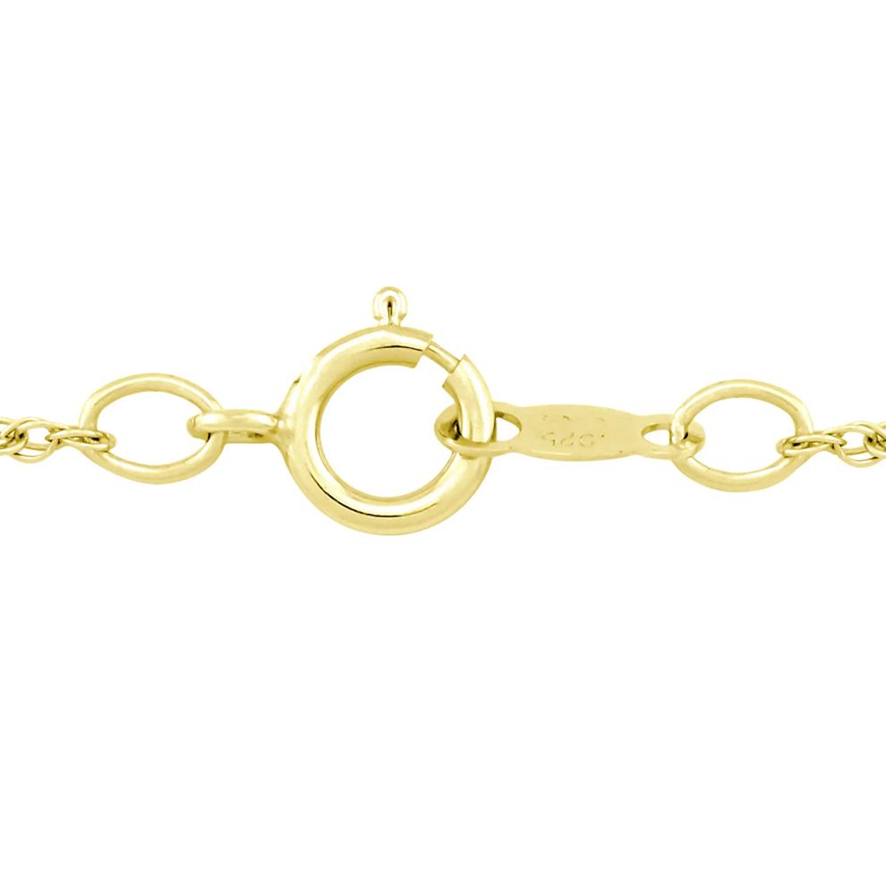 Lab-Created Blue Topaz and Sapphire Necklace in 10K Yellow Gold – Image 3 of 3