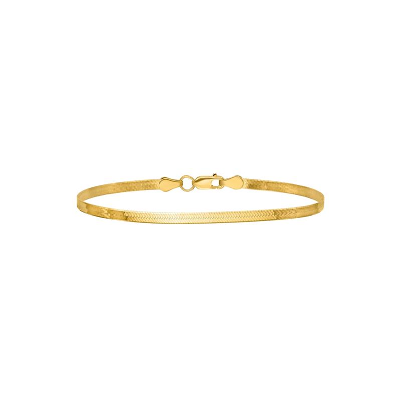 Singapore Chain and Silky Herringbone Chain Bracelet Box Set in 10K Yellow Gold, 7&quot; – Image 4 of 6