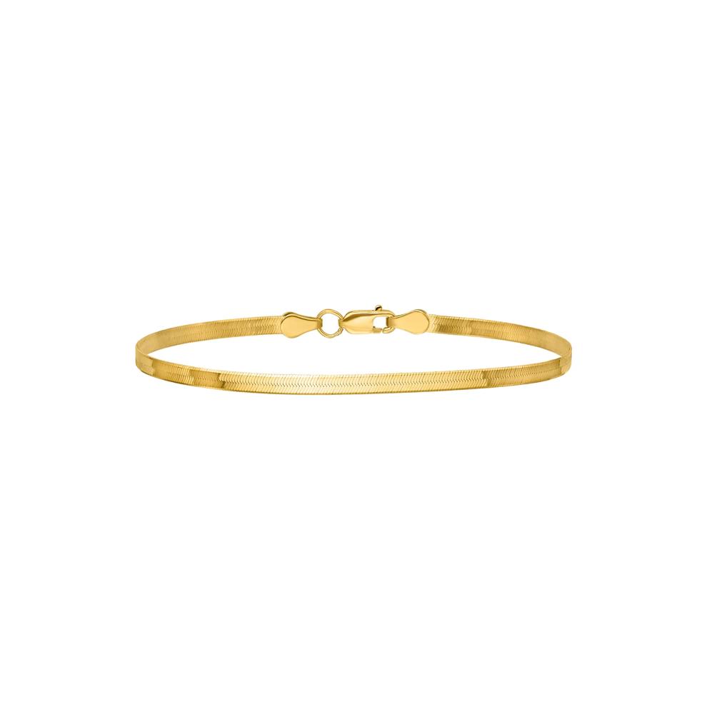 Singapore Chain and Silky Herringbone Chain Bracelet Box Set in 10K Yellow Gold, 7" – Image 4 of 6