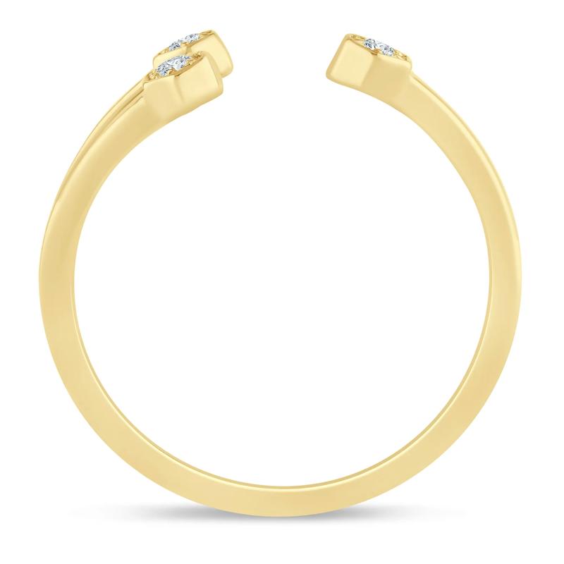 Diamond Accent Open Three-Stone Ring in 10K Yellow Gold – Image 2 of 3