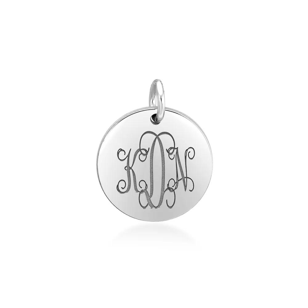 Script Monogram Disc Pendant