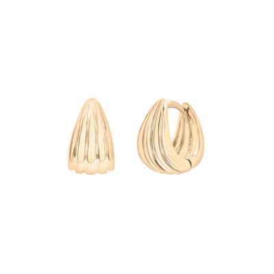 Electroform Tapered Seashell Hoops in Vermeil, 10.5x17mm