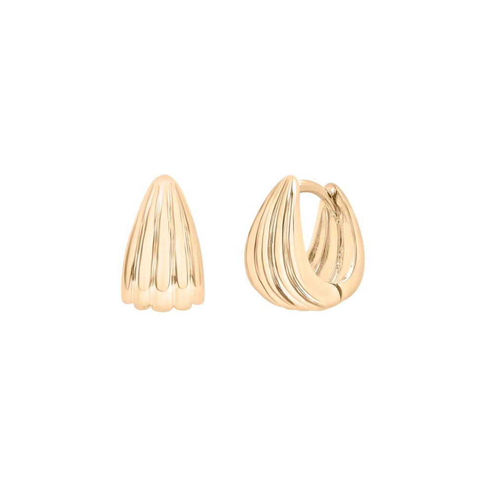 Electroform Tapered Seashell Hoops in Vermeil, 10.5x17mm – Image 1 of 4