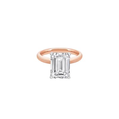 Lab Grown Diamond Emerald-Cut Solitaire Ring in 14K Rose & White Gold (5 ct.)