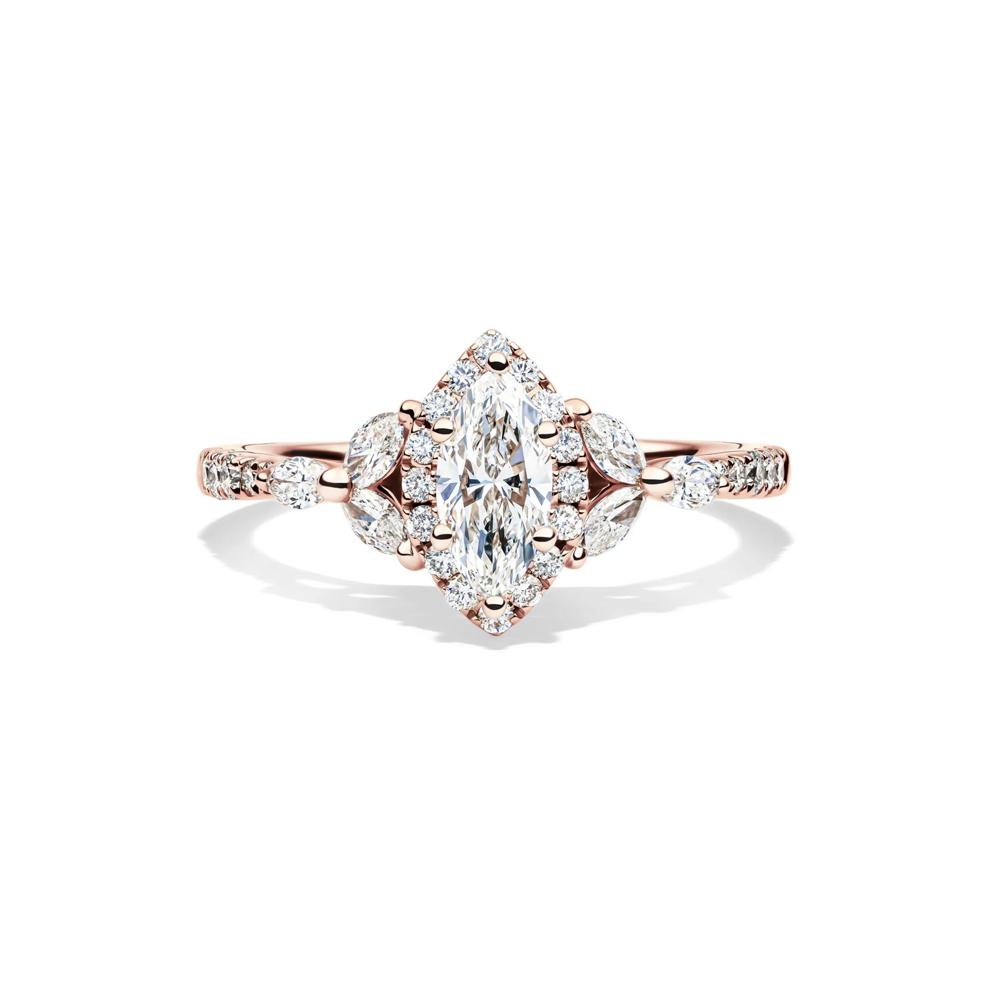 1 ct. tw. Marquise-Shaped Halo Diamond Engagement Ring in 14K Rose Gold  – Image 1 of 4