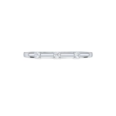 Diamond Accent Three-Stone Stack Band in Sterling Silver