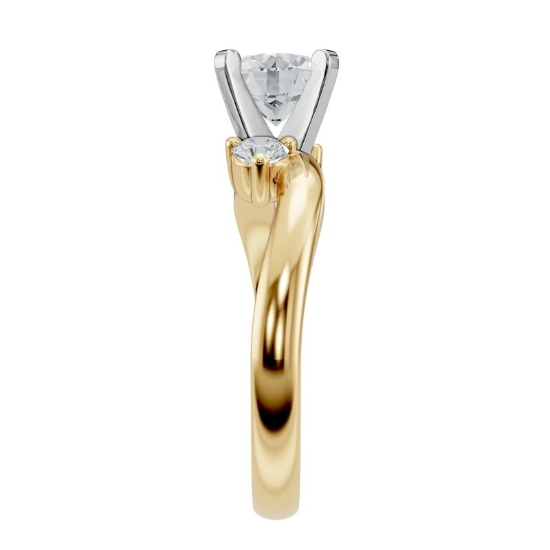 Diamond Semi-Mount Engagement Ring in 14K White and Yellow Gold &#40;1/5 ct. tw.&#41; – Image 5 of 6