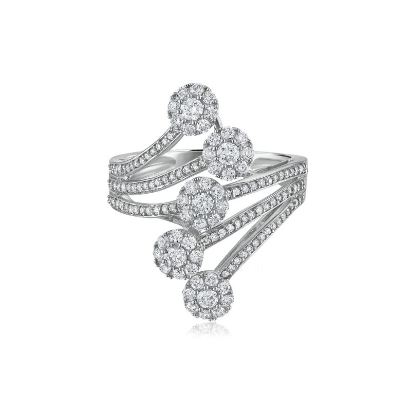 Diamond Swirl Ring in 10K White Gold &#40;1 ct. tw.&#41; – Image 1 of 3