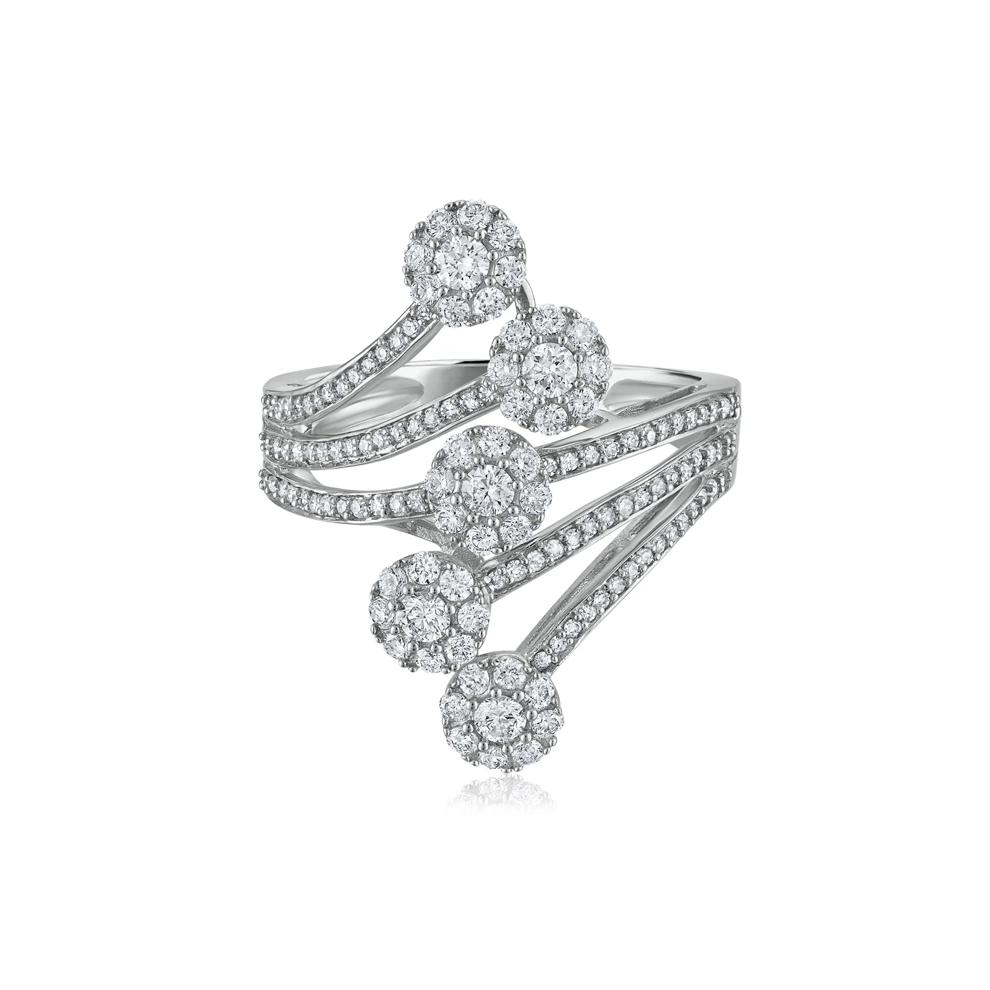 Diamond Swirl Ring in 10K White Gold (1 ct. tw.) – Image 1 of 3