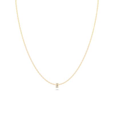 Diamond Rondelle Slider Pendant Necklace in 10K Yellow Gold (1/4 ct. tw.)