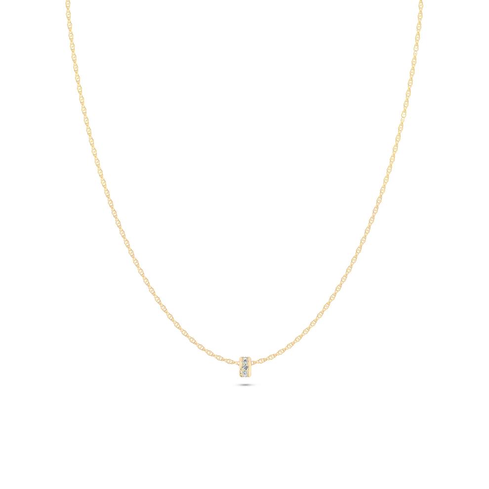 Diamond Rondelle Slider Pendant Necklace in 10K Yellow Gold (1/4 ct. tw.) – Image 1 of 4